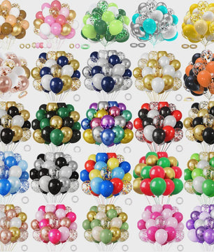 30 Stuks Chrome Latex Ballonnen Mix: Wit, Roze & Blauw - Feestdecoratie
