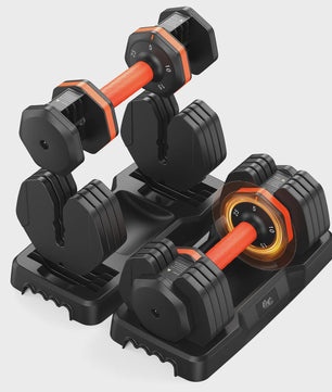 Verstelbare Dumbbell Set (2x 25LB) - Snel Wisselen voor Thuisgym