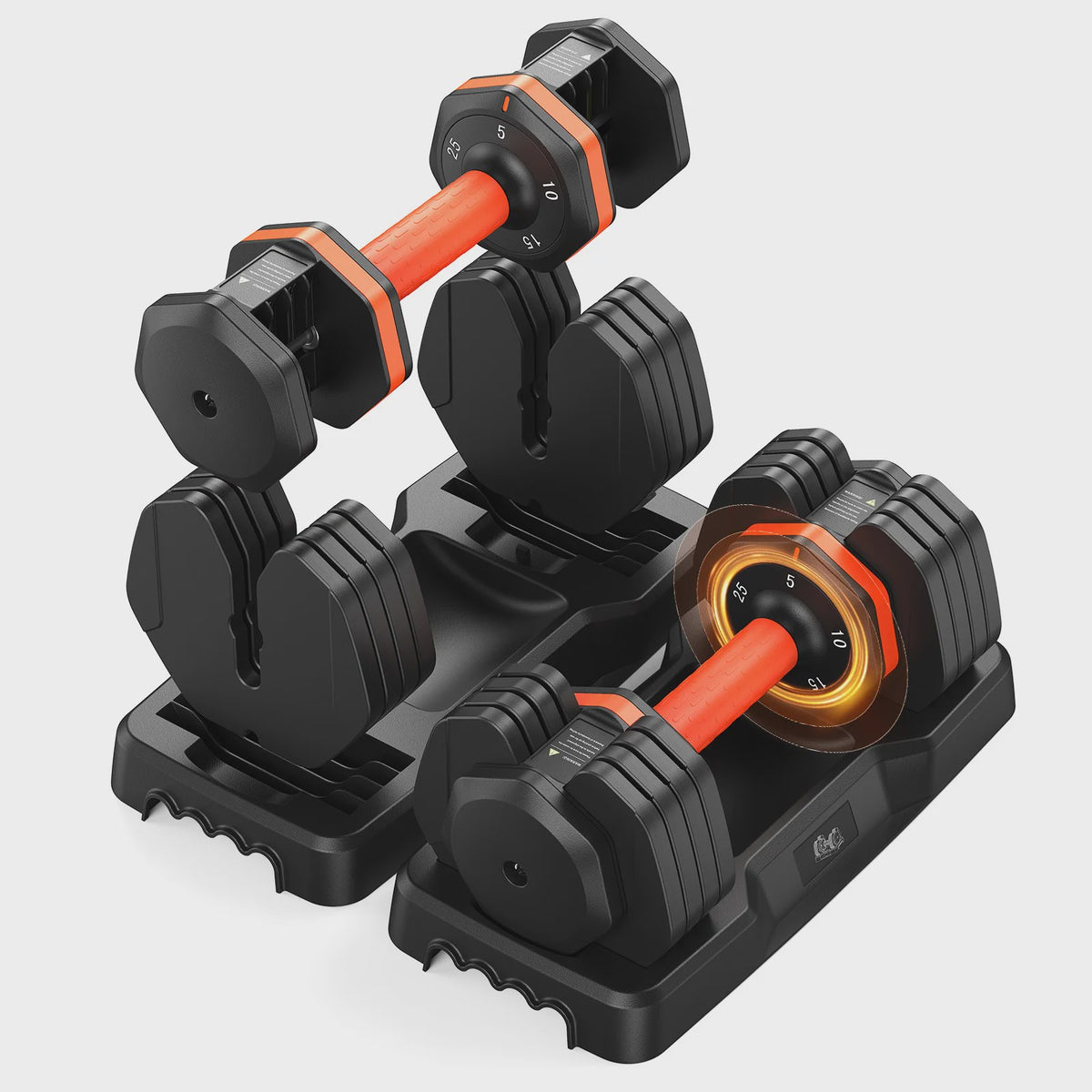 Verstelbare Dumbbell Set (2x 25LB) - Snel Wisselen voor Thuisgym