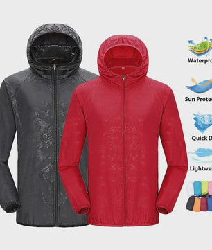 Unisex Winddichte & Waterdichte Outdoor Jas - Sneldrogend & UV-beschermend