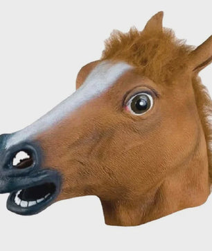 Men Brown Horse Masks Girl Funny Horse Head Mask  Latex Animal Mask Novelty Halloween Cosplay Costumes Headgear Mascara De Latex