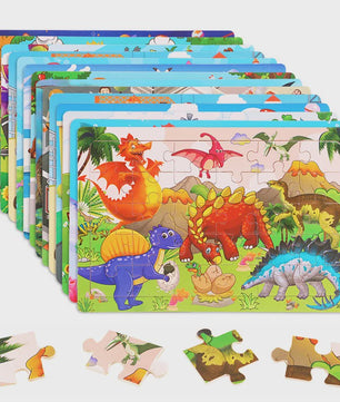 Houten 3D Montessori Puzzel - 30 Delen met Vrolijke Dieren - Educatief Speelgoed voor Kinderen