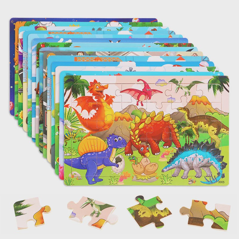 Houten 3D Montessori Puzzel - 30 Delen met Vrolijke Dieren - Educatief Speelgoed voor Kinderen