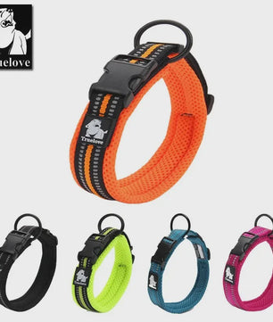 Truelove Verstelbare Hondenhalsband - Gewatteerd Mesh, 3M Reflecterend Nylon, Duurzaam & All-Weather, 8 Maten