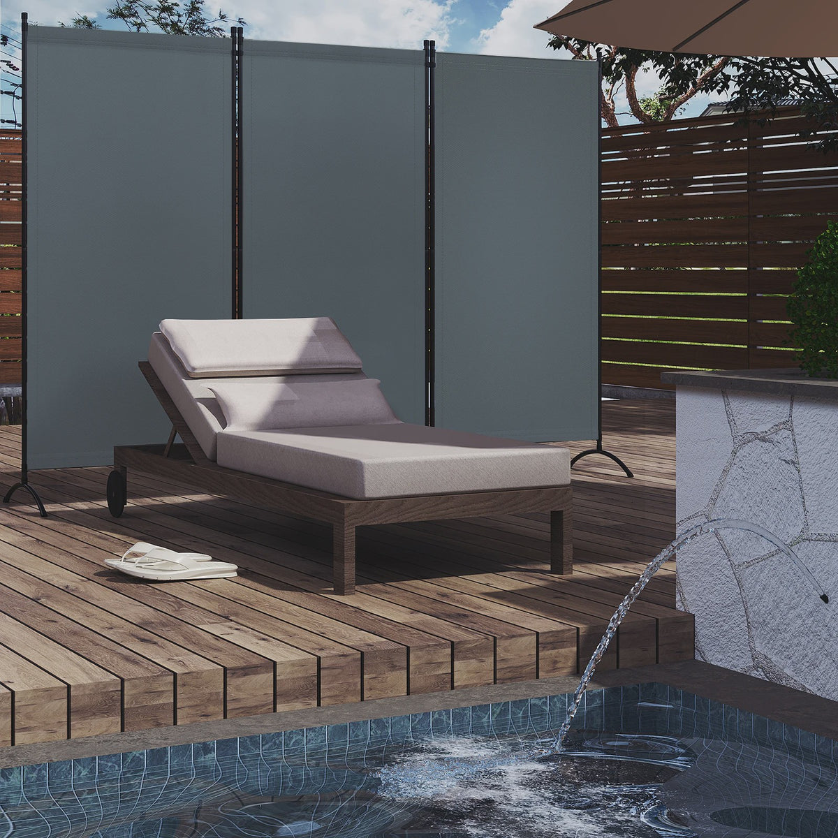 Vrijstaande Tuinafzetting 3 Panelen 255x182cm - Flexibele Afscheiding voor Balkon & Terras