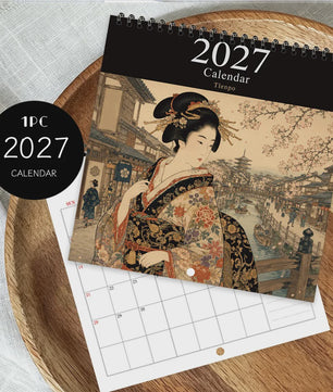 2027 Kalender: Japanse Ukiyo-e Kunst & Maandelijkse Planner - Perfect Cadeau