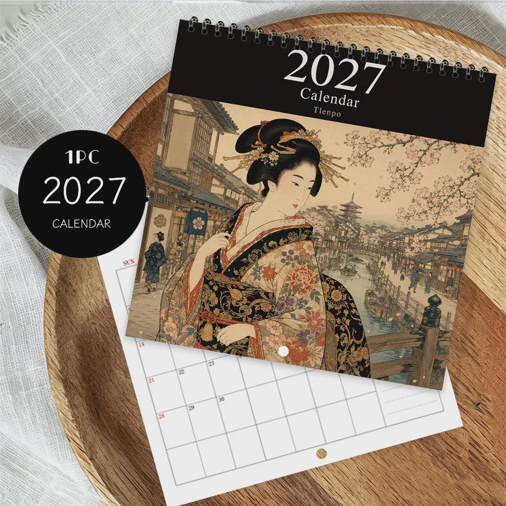 2027 Kalender: Japanse Ukiyo-e Kunst & Maandelijkse Planner - Perfect Cadeau