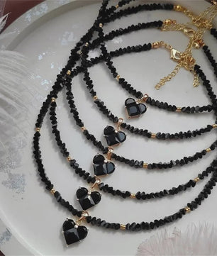 Vintage Zirkonia Hart Hanger Ketting - Boho Stijl Kristal Ketting
