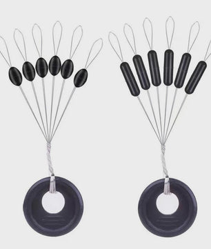60x Vislijn Stopper Set - Rubber Silicon Space Beans & Cilinders