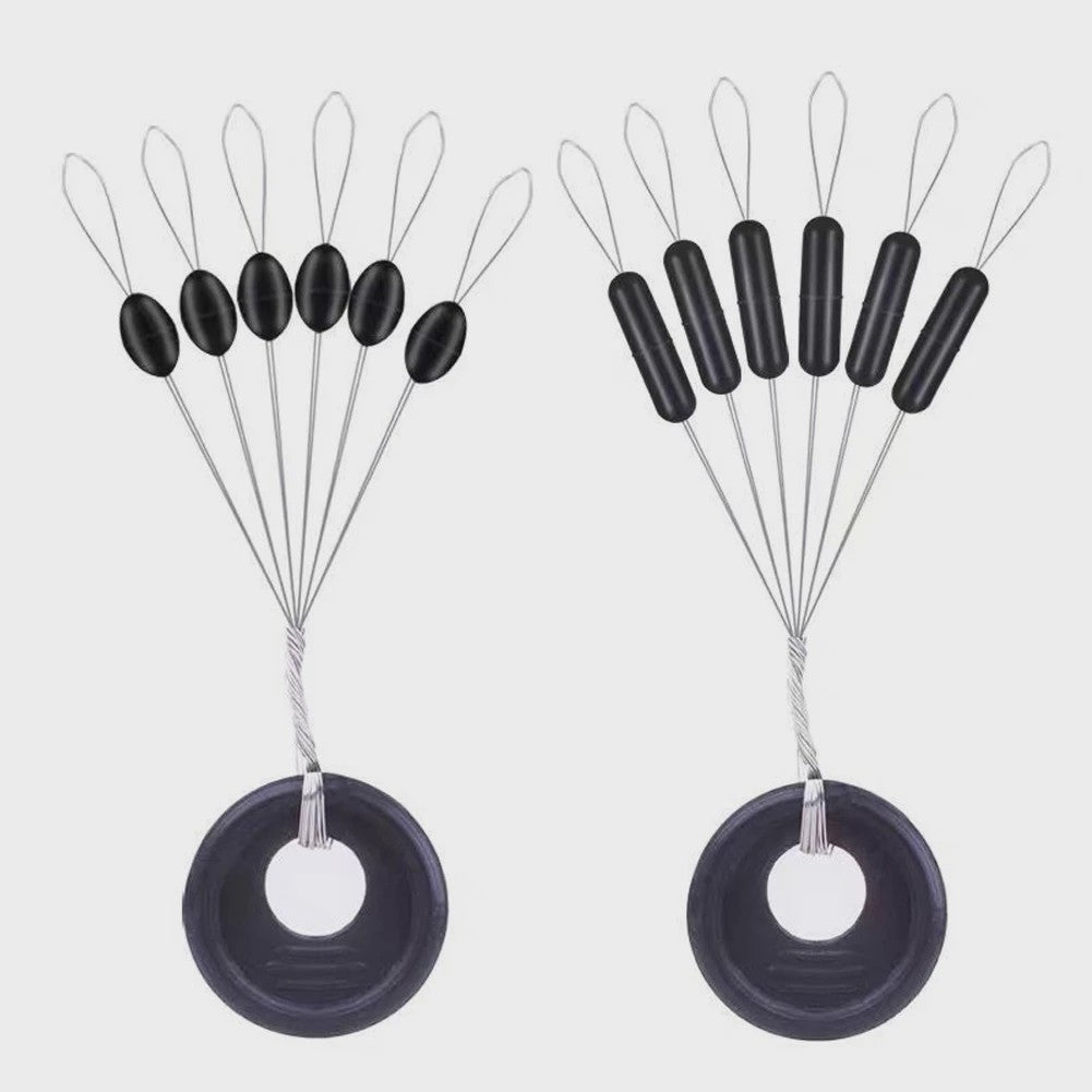 60x Vislijn Stopper Set - Rubber Silicon Space Beans & Cilinders