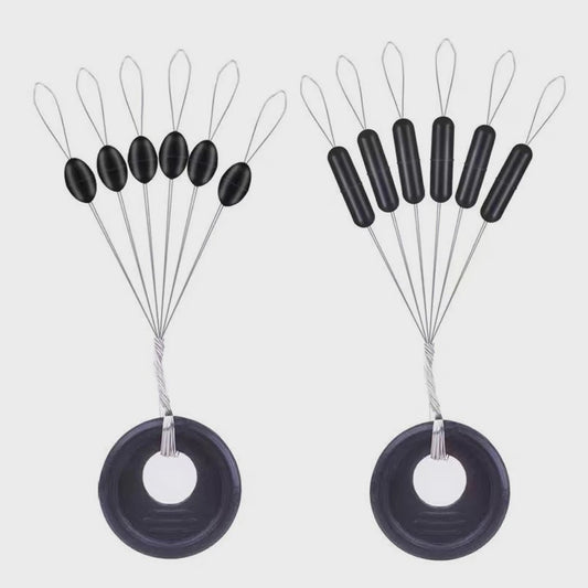 60x Vislijn Stopper Set - Rubber Silicon Space Beans & Cilinders