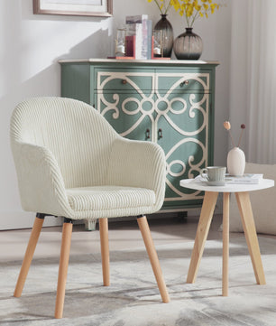 Moderne Corduroy eetkamerstoel met armleuning en rugleuning - Comfortabel en Stijlvol