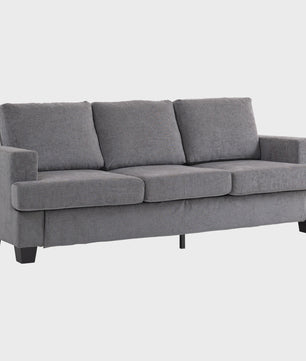Moderne Grijze 3-zitsbank in Chenille - 213 cm Breed