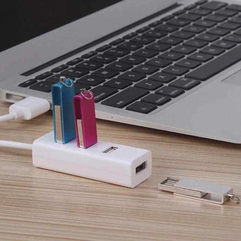 Compacte 4-Poorts USB 2.0 Hub - Vergroot de connectiviteit van je laptop of PC