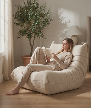 Sherpa Fleece Beanbag Fauteuil - Comfortabele Lounge Stoel voor Woonkamer & Slaapkamer