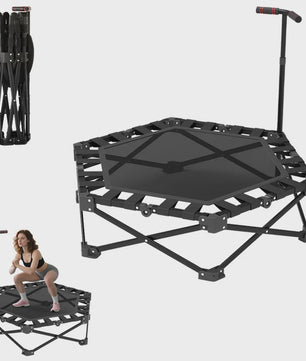 Opvouwbare Fitness Trampoline Mini Rebounder met Verstelbare Handgreep - Indoor/Outdoor