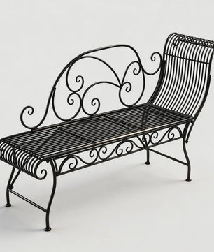 Vintage Metalen Buitenbank - Weerbestendige Tuinbank voor 2-3 Personen