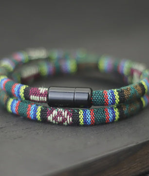 Bohemian Touw Armband Heren met Magnetische Sluiting - Stijlvol & Avontuurlijk