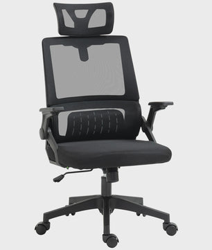 Ergonomische Bureaustoel Zwart - Verstelbaar, Kantelbaar, Mesh Rug & Hoofdsteun
