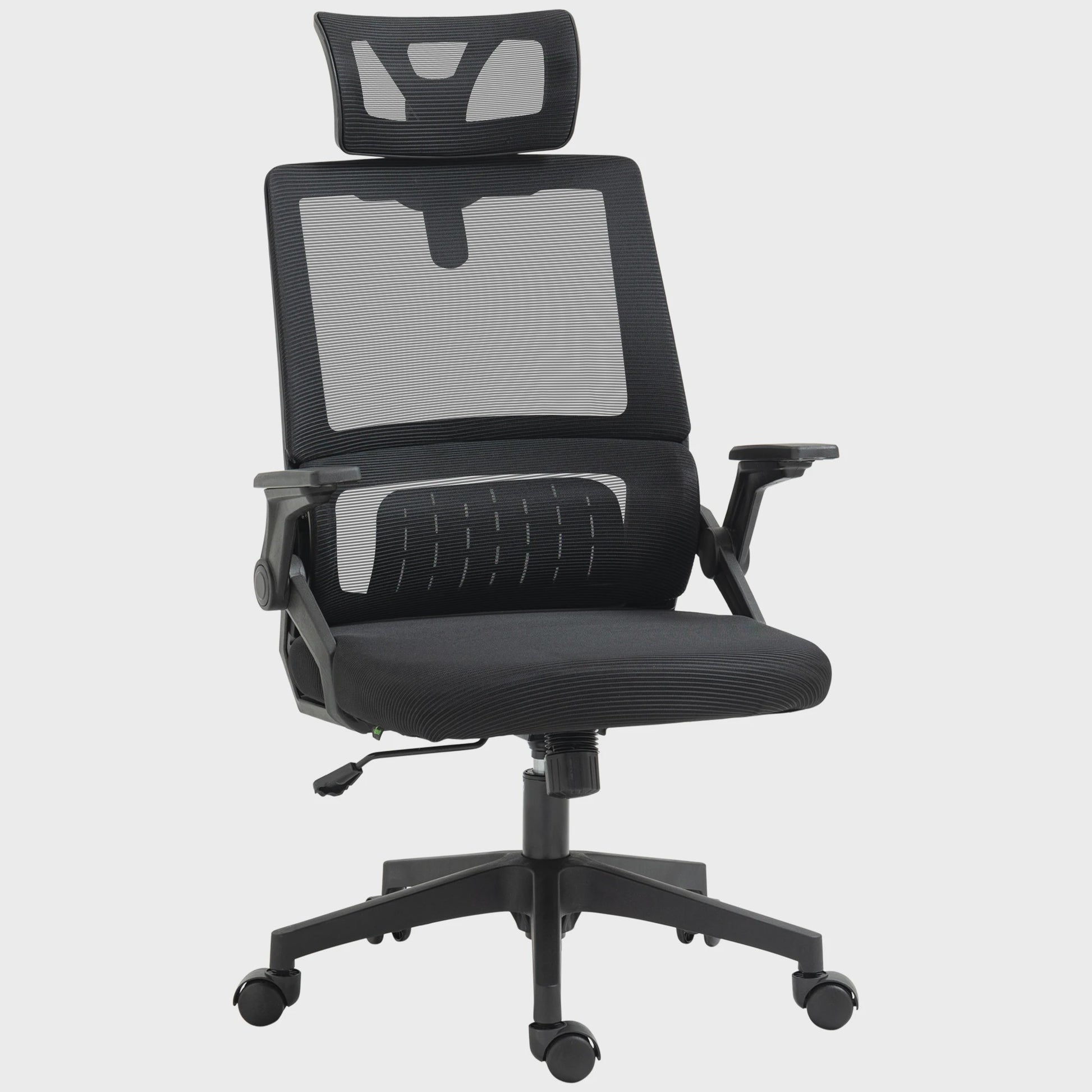 Ergonomische Bureaustoel Zwart - Verstelbaar, Kantelbaar, Mesh Rug & Hoofdsteun