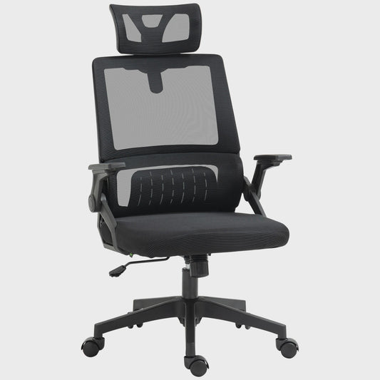 Ergonomische Bureaustoel Zwart - Verstelbaar, Kantelbaar, Mesh Rug & Hoofdsteun