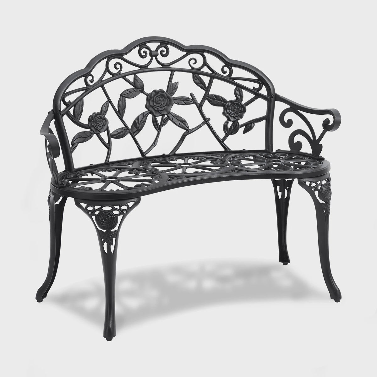 Stijlvolle Houten en Metalen Buitenbank - 218 kg Draagvermogen voor Tuin en Park