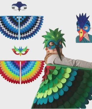 Veren Vleugels en Masker Set - Vogel Kostuum voor Kinderen - Halloween & Feest