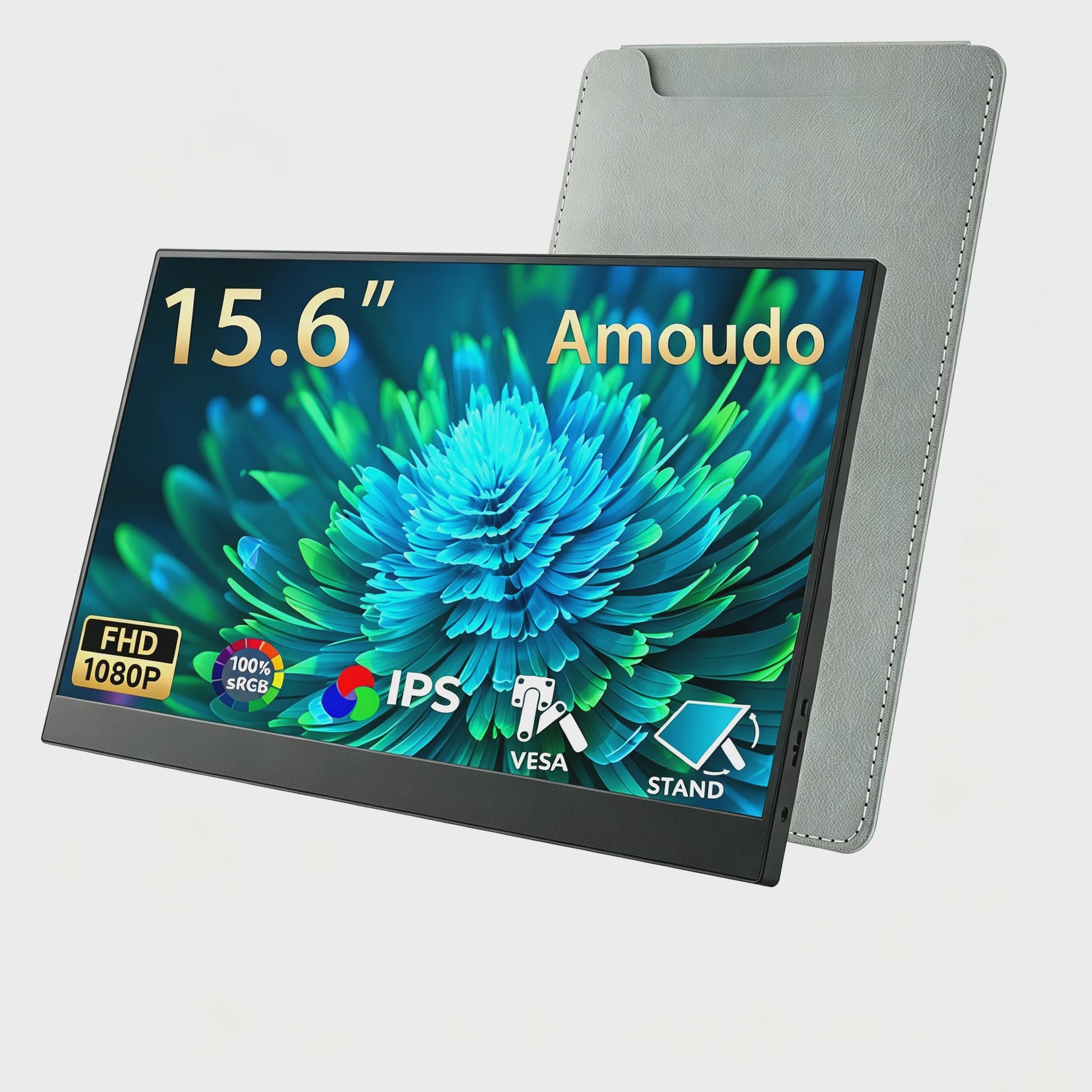 Amoudo 15.6" Full HD IPS Draagbare Monitor met USB-C en Mini HDMI - VESA Compatibel