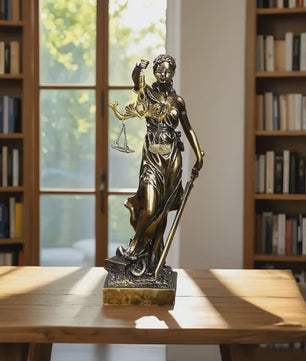 Gerechtigheid Goddess Standbeeld - Retro Kantoor Decoratie & Uniek Cadeau