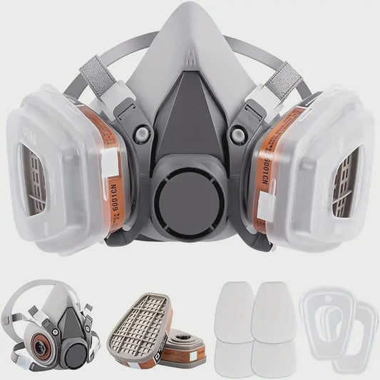 Professioneel Half-Face Stof- en Gasmasker met Verwisselbare Filters voor Schilderen en Spuiten