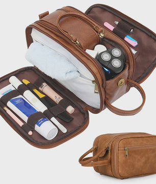 Waterdichte Reis Toilettas Heren - Ruime Wash Bag met Make-up Organizer en Nat/Droog Vak