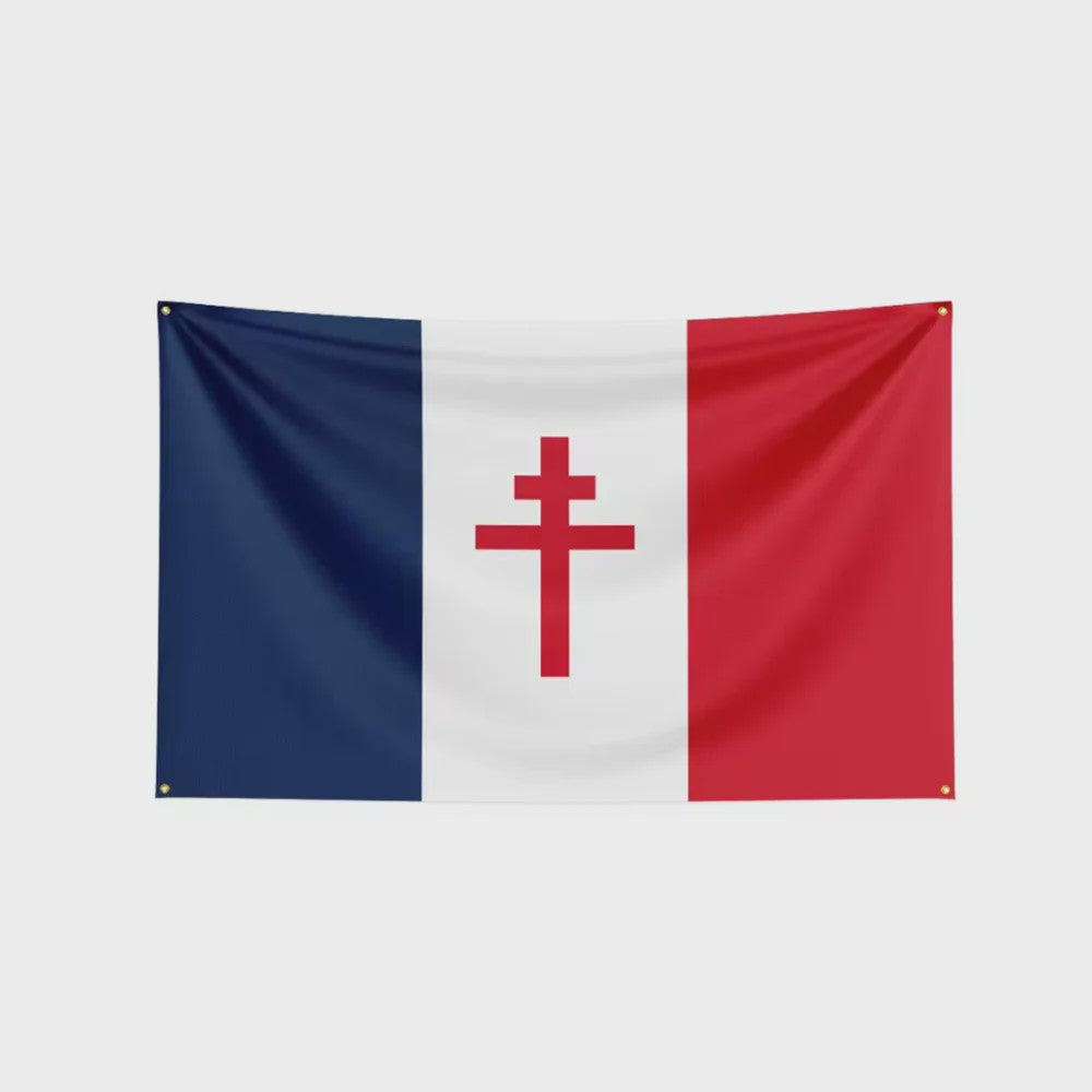 Historische Vlag Vrije Fransen 1940-1944 | Frans Verzet WW2 Banner | Buiten & Binnen Decoratie