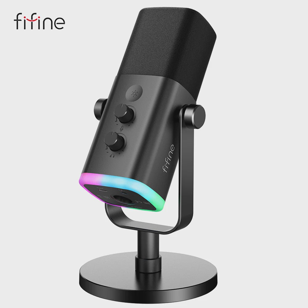 FIFINE AM8 Dynamische USB/XLR Microfoon met Touch Mute & RGB