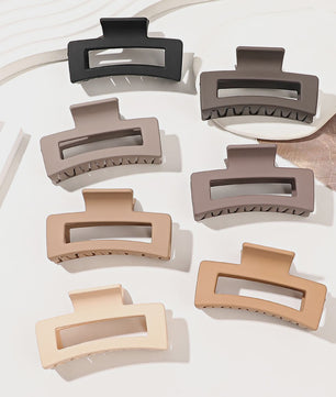 Set van 7 Matte Haarclips: Medium Vierkante Banana Clips voor Dik & Dun Haar