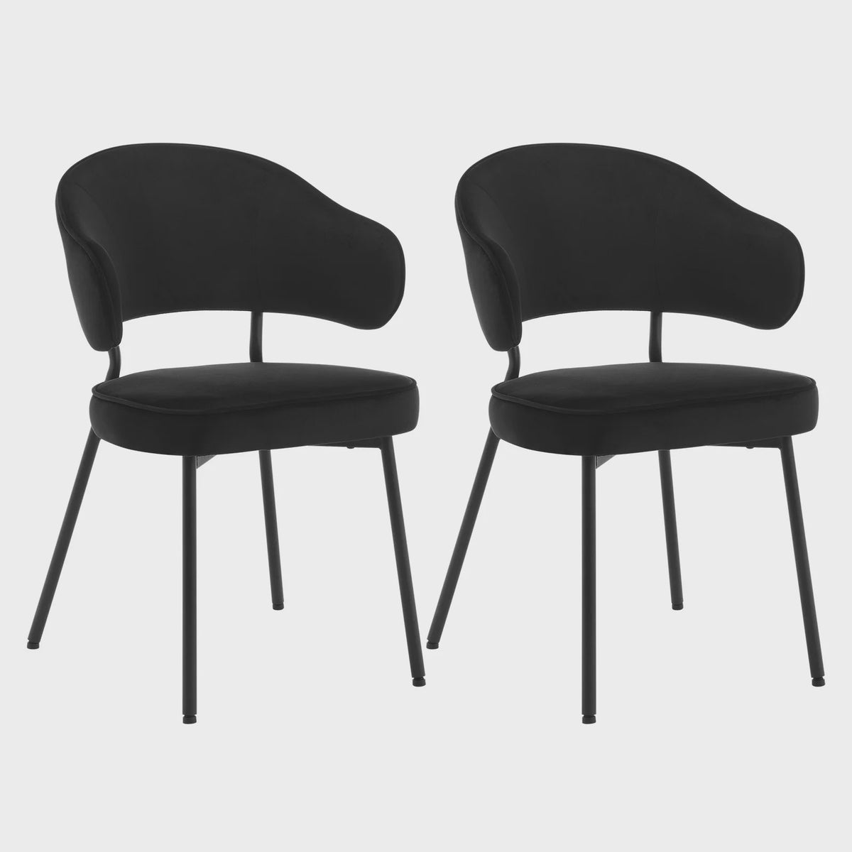 Set van 2 gestoffeerde eetkamerstoelen met armleuningen en rugleuning - Comfortabele lounge stoel voor keuken of woonkamer