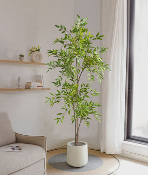 Kunstplant Nandina met Bamboe Bladeren - 75-140cm Hoog
