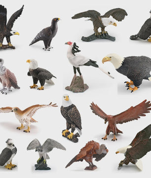 Realistische Roofvogel Figuren Set: Adelaar, Gier & Secretarisvogel - Educatief Speelgoed