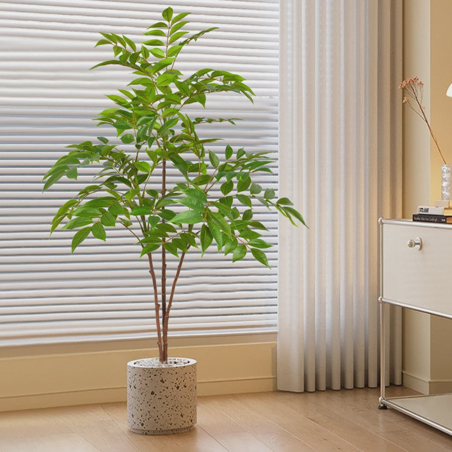 Grote Kunstplant Ficus Boom - 76-140cm - Realistische Kunst Banyan Plant met Groene Bladeren voor Huis en Tuin Decoratie
