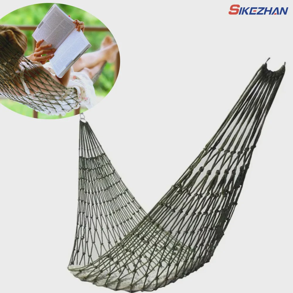 Draagbare Nylon Touw Hangmat - Ademende Mesh Schommelstoel voor Buiten & Binnen