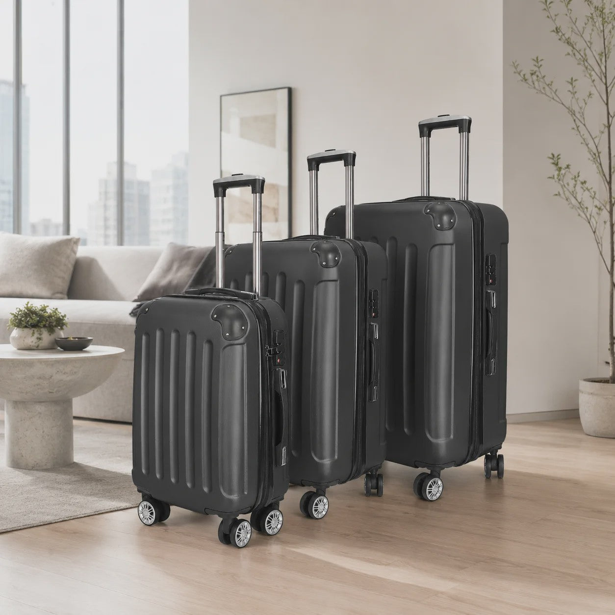 3-delige Hard Shell Koffer Set met TSA Slot en 360° Spinner Wielen