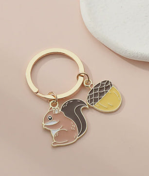 Schattige Eekhoorn & Eikel Sleutelhanger - Handgemaakte Sieraden voor Tas of Sleutels
