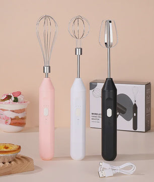 Draadloze Multifunctionele Garde: Compacte Handmixer met Melkopschuimer & Automatische Roerder