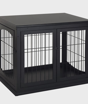 Hondenkooi Meubel met 3 Deuren - MDF - Max. 30 kg - Zwart