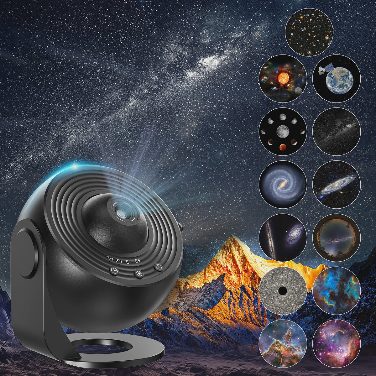 Galaxy Projector Sterrenhemel Projector - Planetarium met 12 Thema's voor Kinderkamer