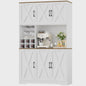 Buffetkast Keuken 106x180cm Wit met 6 Deuren, Flessenhouder & Glazenrek