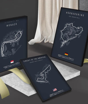 F1 Circuit Poster: Monaco Imola Track Art - Stijlvolle Motorsport Wall Art