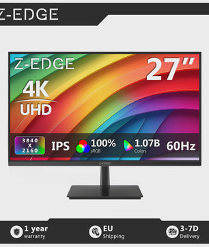 Z-EDGE 27" 4K UHD Monitor (3840x2160) IPS, 60Hz, 100% sRGB, FreeSync, HDR10