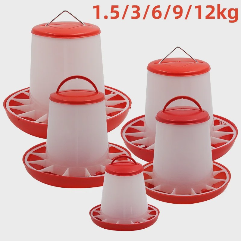 Automatische Kip Voerbak 1.5kg tot 12kg - Kippen, Duiven, Kwartels Voederstation
