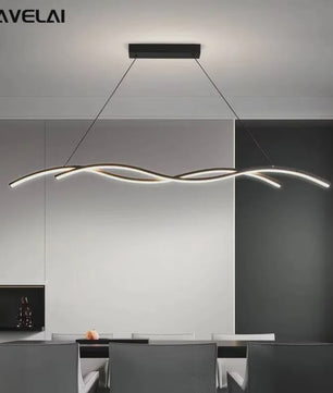 Moderne LED Plafondlamp Golvend Design - Zwart/Wit - Hotel, Restaurant, Bar