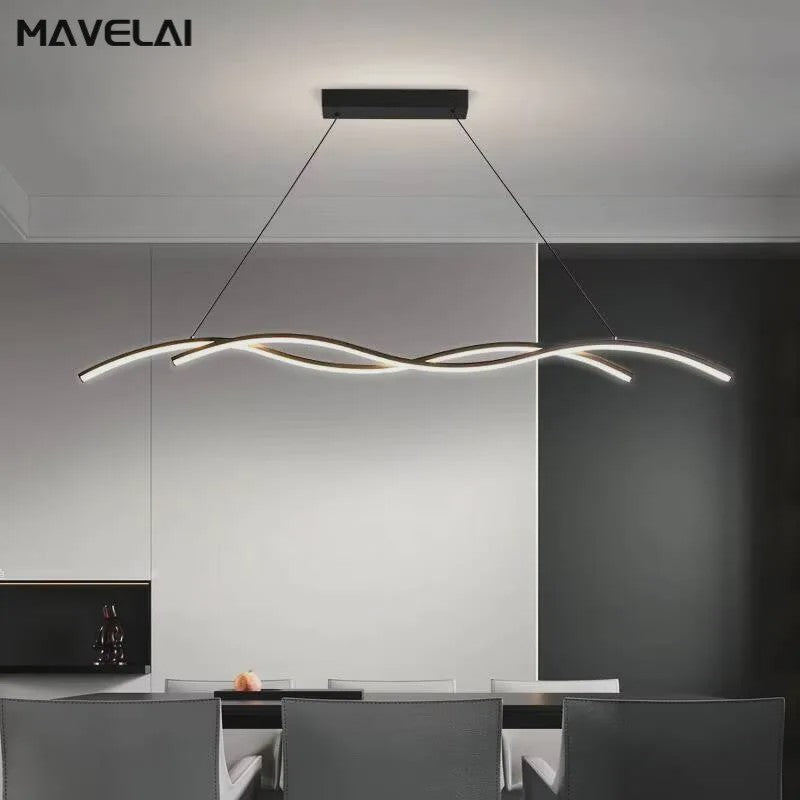 Moderne LED Plafondlamp Golvend Design - Zwart/Wit - Hotel, Restaurant, Bar